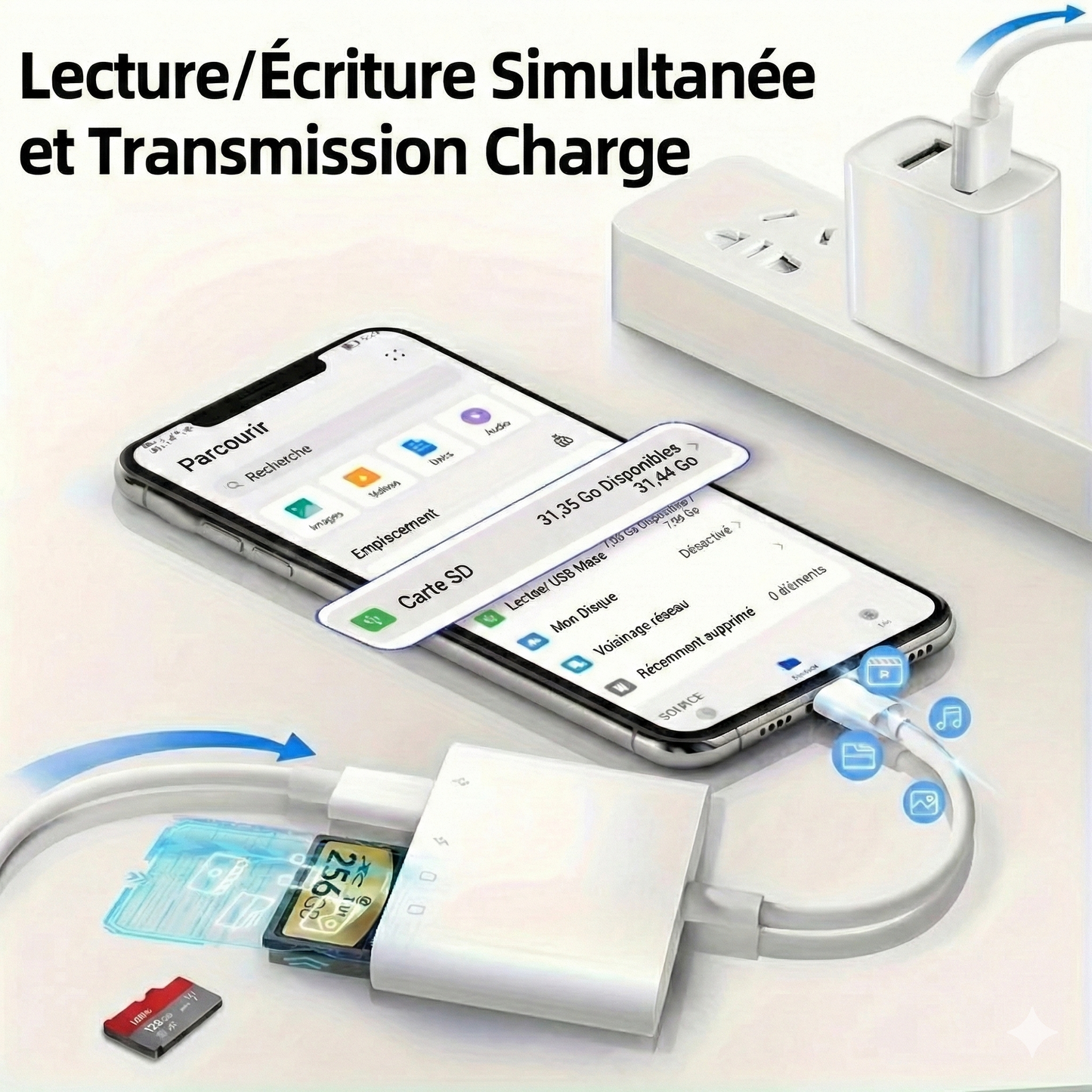 Support mémoire 3-en-1 Universel